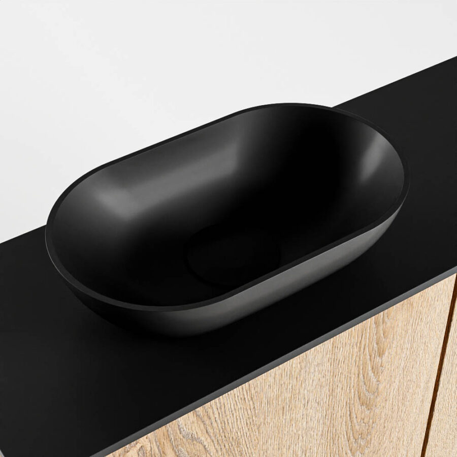 MONDIAZ FOWY toiletmeubel 80cm kleur washed oak. Waskom positie links kleur urban | urban. Met 1 kraangat - Afbeelding 7