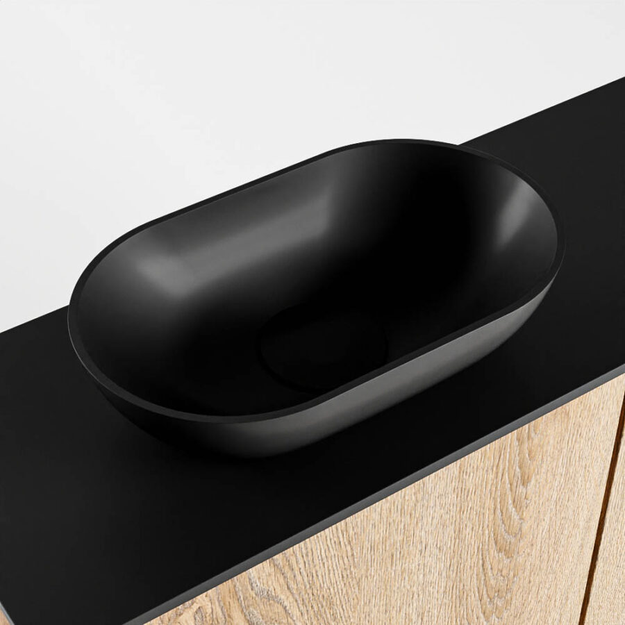 MONDIAZ FOWY toiletmeubel 80cm kleur washed oak. Waskom positie links kleur urban | urban. Zonder kraangat - Afbeelding 7