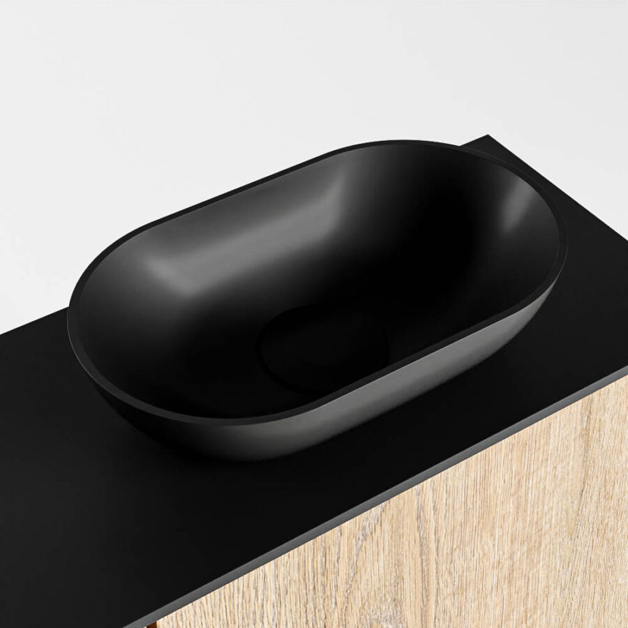 MONDIAZ FOWY toiletmeubel 80cm kleur washed oak. Waskom positie rechts kleur urban | urban. Zonder kraangat - Afbeelding 7