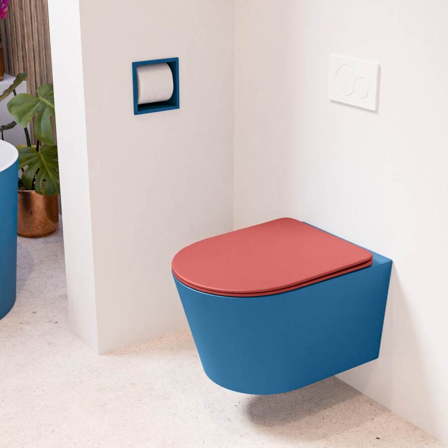 MONDIAZ LAVIE hangend toilet single fire rimless diepspoel Jeans. Toiletzitting met quick-release & softclose Fire.