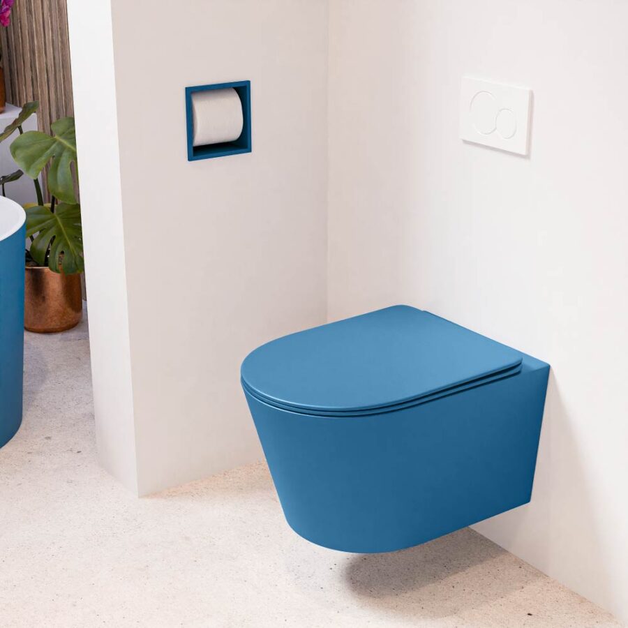 MONDIAZ LAVIE hangend toilet single fire rimless diepspoel Jeans. Toiletzitting met quick-release & softclose Jeans.