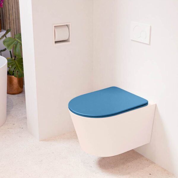 MONDIAZ LAVIE hangend toilet single fire rimless diepspoel Rosee. Toiletzitting met quick-release & softclose Jeans.