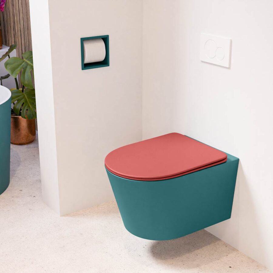 MONDIAZ LAVIE hangend toilet single fire rimless diepspoel Smag. Toiletzitting met quick-release & softclose Fire.