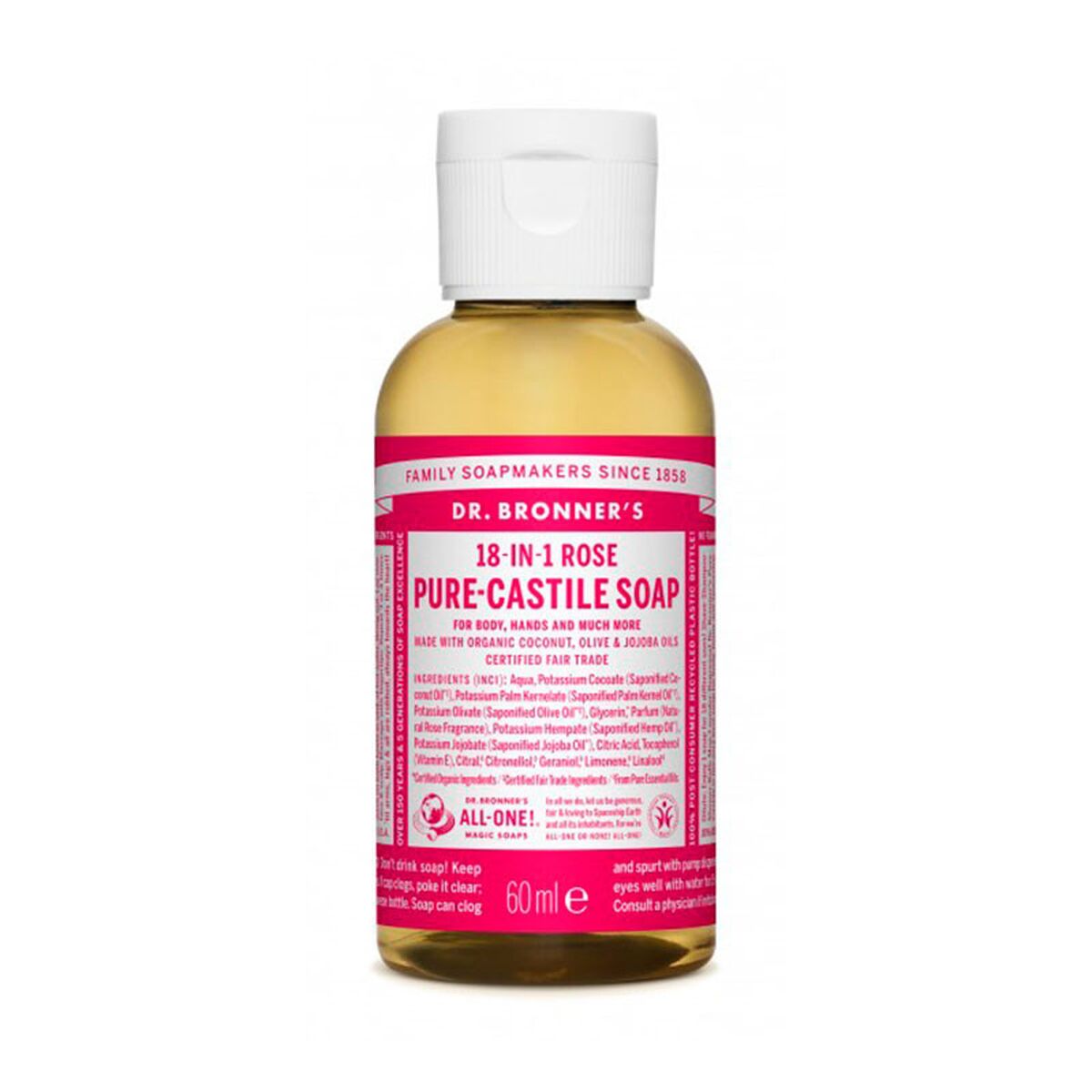 Vloeibare Zeep Dr Bronner's 60 ml Rozen