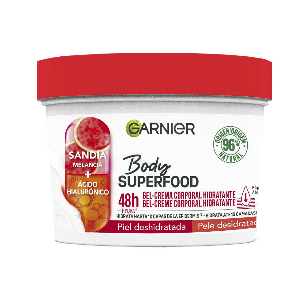 Garnier BODY SUPERFOOD WATERMELON moisturizing body gel cream for dehydrated skin 380 ml