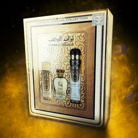 Ard Al Zaafaran Turab Al Dhahab Geschenkset 100ml EDP + 250ml Body Mist + 300ml Luchtverfrisser