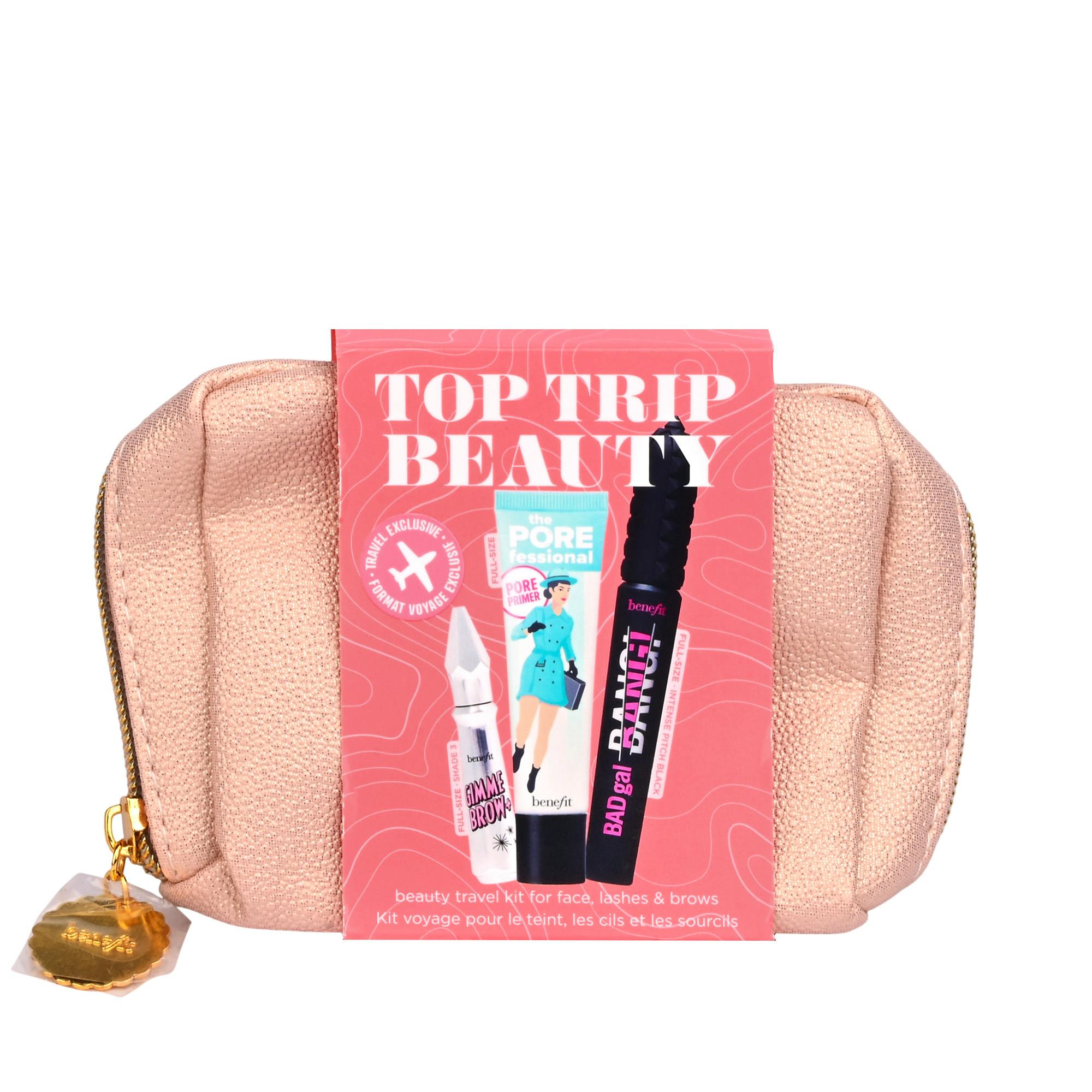 Benefit Top Trip Beauty Set 22ml Primer + 8.5g Mascara + In Shade 3 + Pouch Gimme Brow +