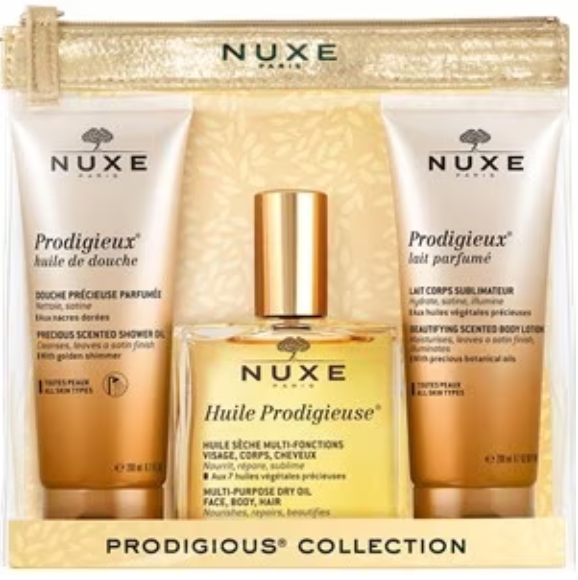 Nuxe Prodigieuse Skincare Collection Geschenkset 100ml Dry Oil + 100ml Body Lotion + 100ml Doucheolie
