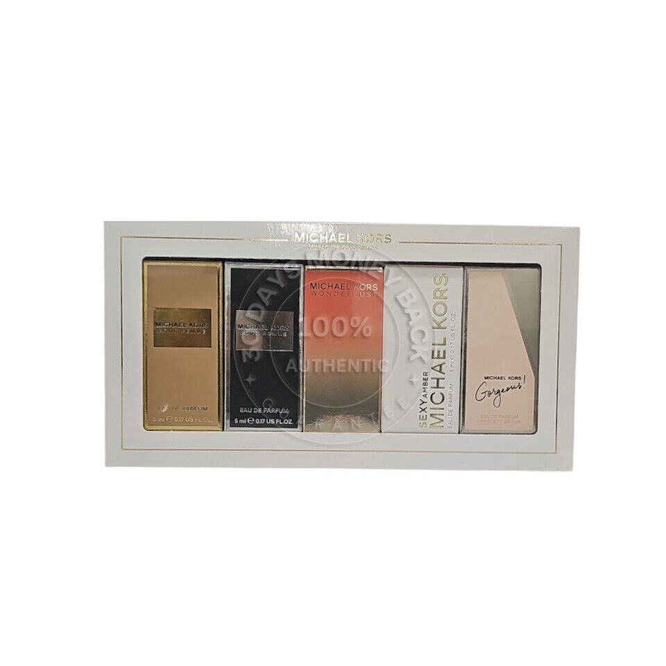 Michael Kors Fragrance Geschenkset 5ml Gorgeous! EDP + 4ml Wonderlust EDP + 5ml Sexy Amber EDP + 5ml Pour Femme EDP + 5ml Pour Homme EDP