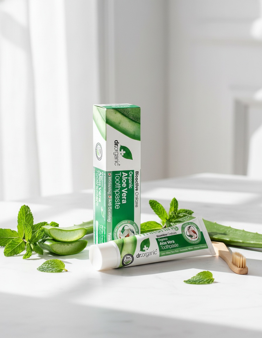 Dr. Organic ALOE VERA pasta de dientes 100 ml - Afbeelding 2