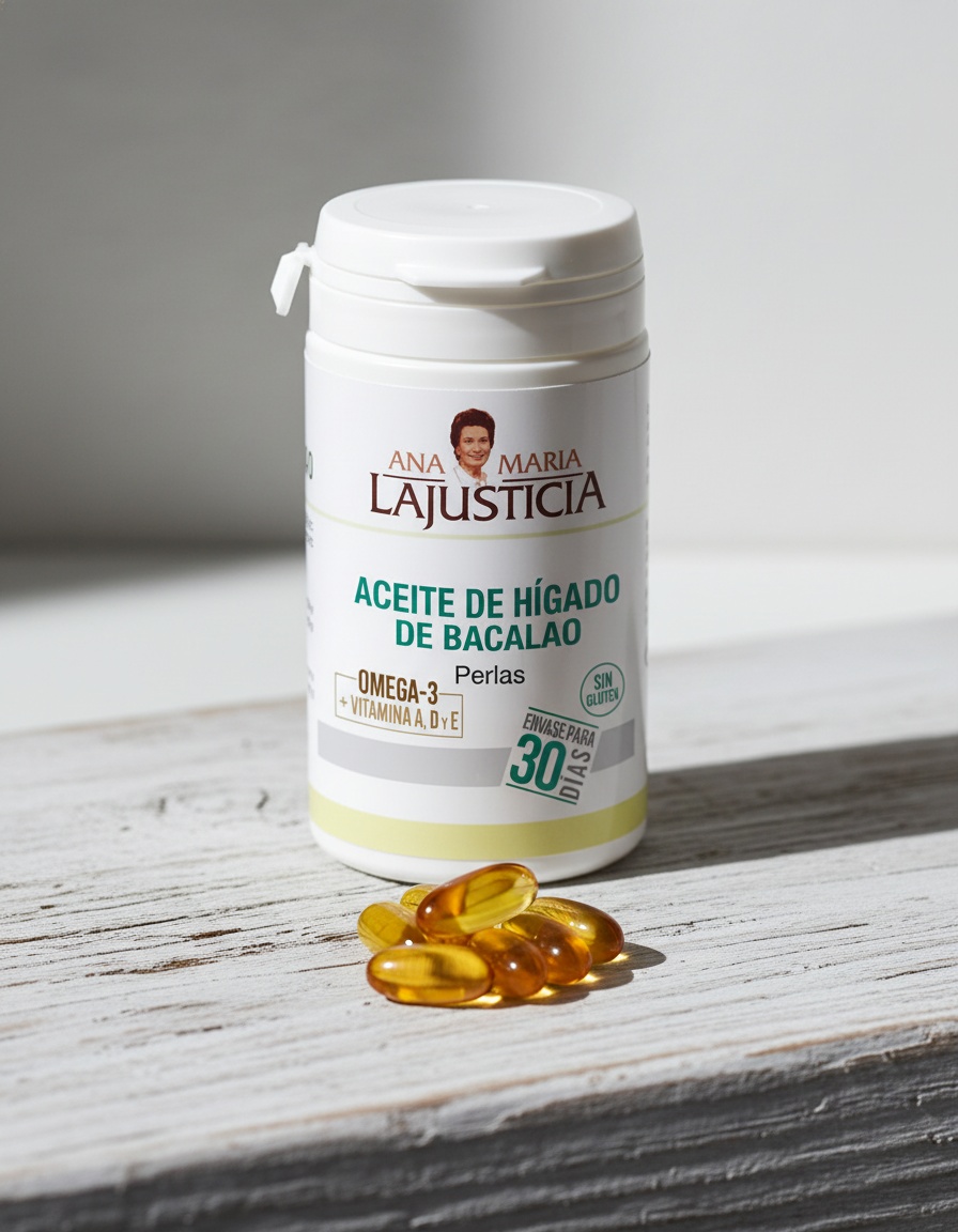 Ana MarÍa Lajusticia ACEITE DE HIGADO DE BACALAO + VITAMINA E 90 perlas - Afbeelding 2