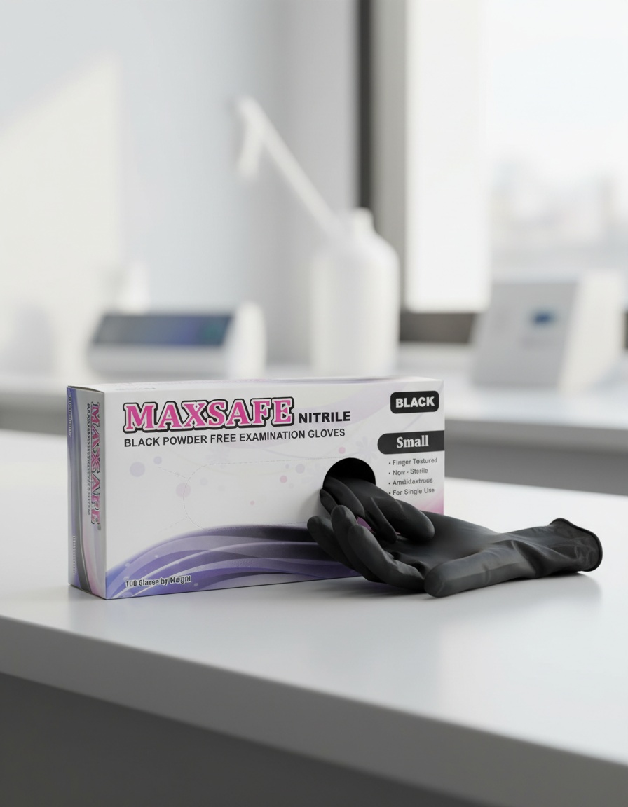 MAXSAFE nitryl gloves size S #black 100 pz - Afbeelding 2