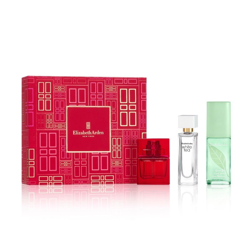 Elizabeth Arden Holiday Fragrance Geschenkset 10ml Red Door EDT + 10ml White Tea EDT + 15ml Green Tea Scent Spray