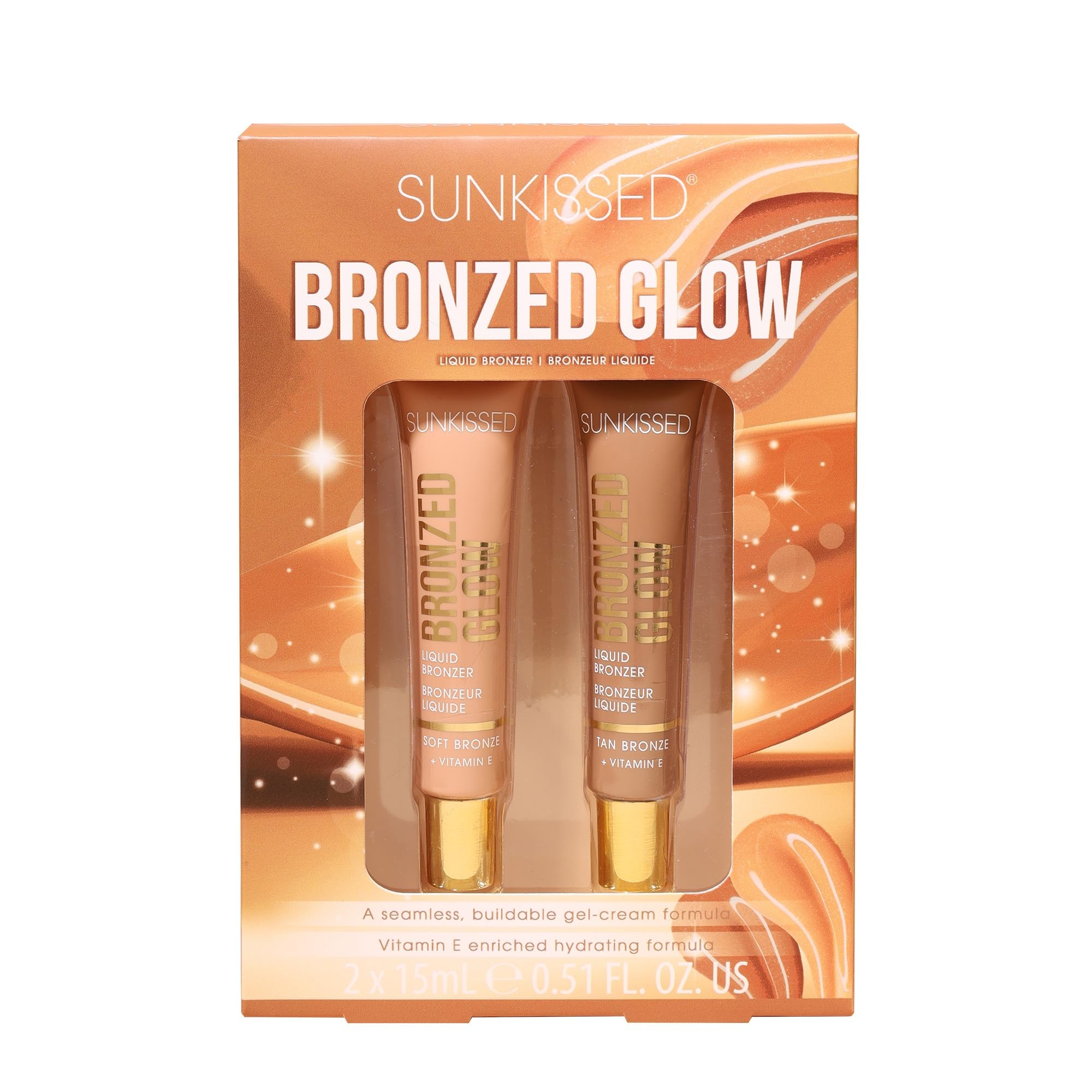 Sunkissed Bronzed Glow Duo Geschenkset 15ml Liquid Tan Bronzer + 15ml Liquid Soft Bronzer