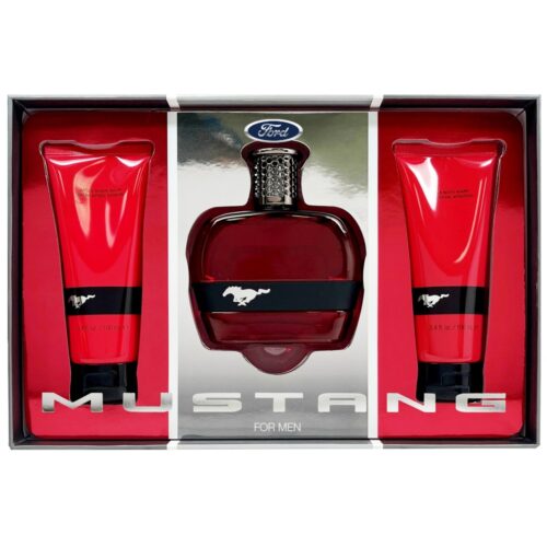 Mustang Red Geschenkset 100ml EDT + 100ml Aftershave Balsem + 100ml Douchegel