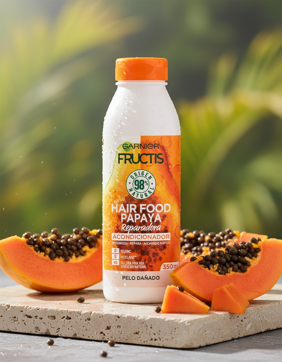 Garnier FRUCTIS HAIR FOOD PAPAYA repairing conditioner 350 ml - Afbeelding 2