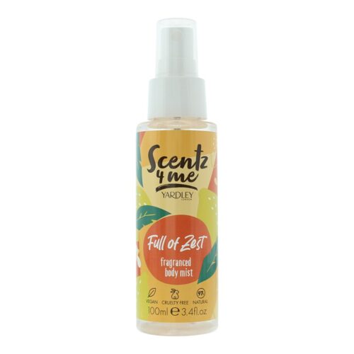 Yardley Scentz 4 Me Fragranced Body Mist 100ml Spray - Full Of Zest