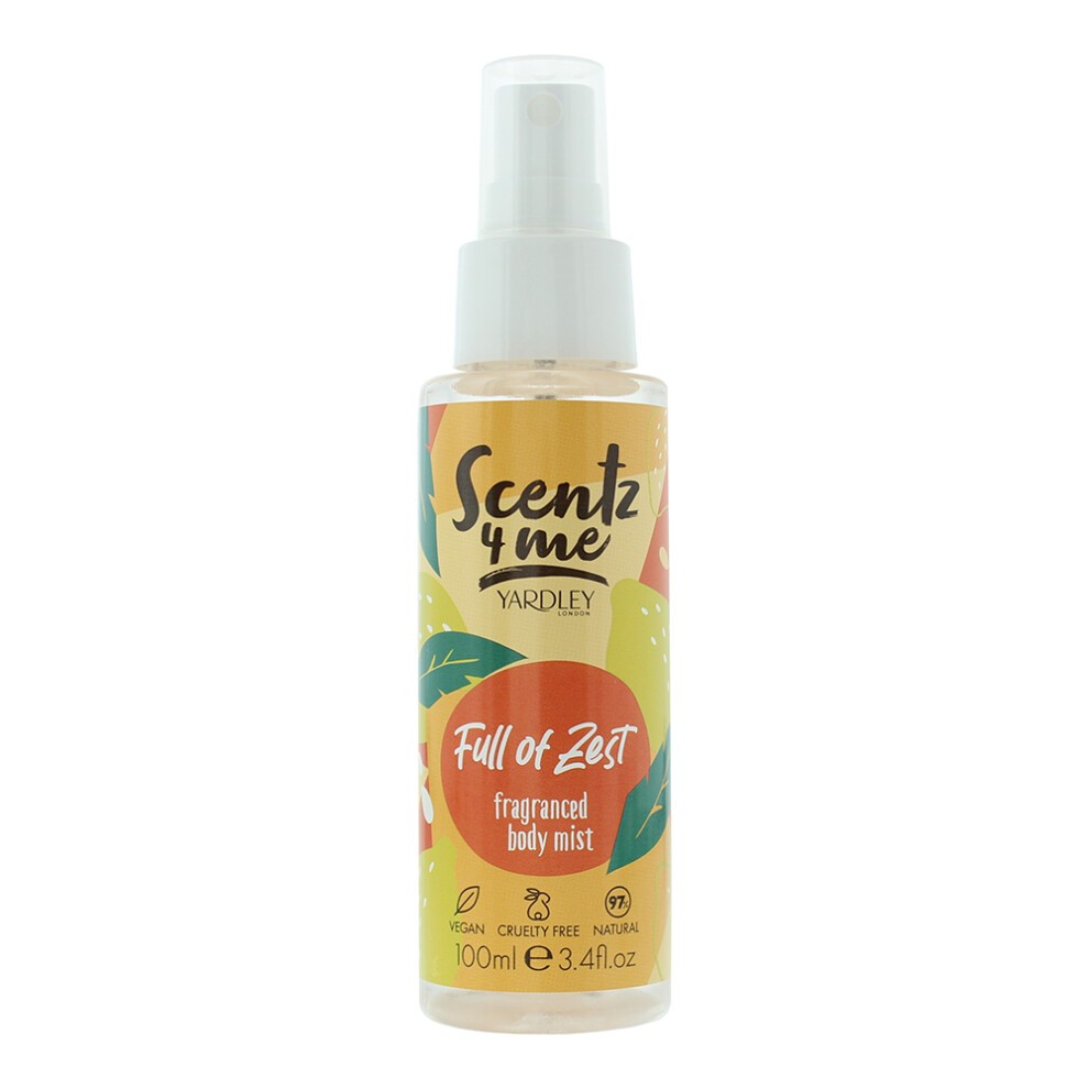 Yardley Scentz 4 Me Fragranced Body Mist 100ml Spray - Full Of Zest