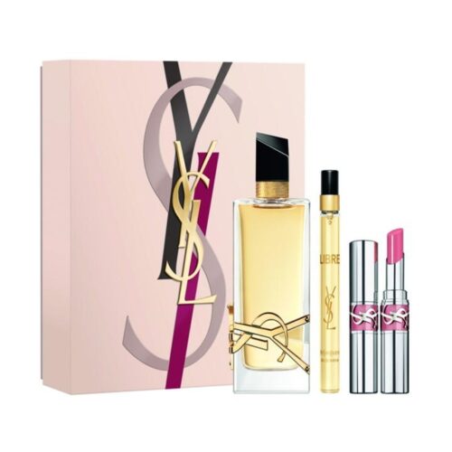 Yves Saint Laurent Libre Geschenkset 90ml EDP + 10ml EDP + 3.2g Loveshine Lipstick - 44 Nude Lavalière