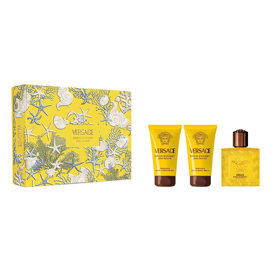 Versace Eros Energy Gift Set 50ml EDP + 50ml Shower Gel + 50ml Aftershave Balm