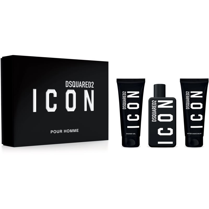DSquared² Icon Pour Homme Gift Set 100ml EDP + 100ml Shower Gel + 100ml Aftershave Balm