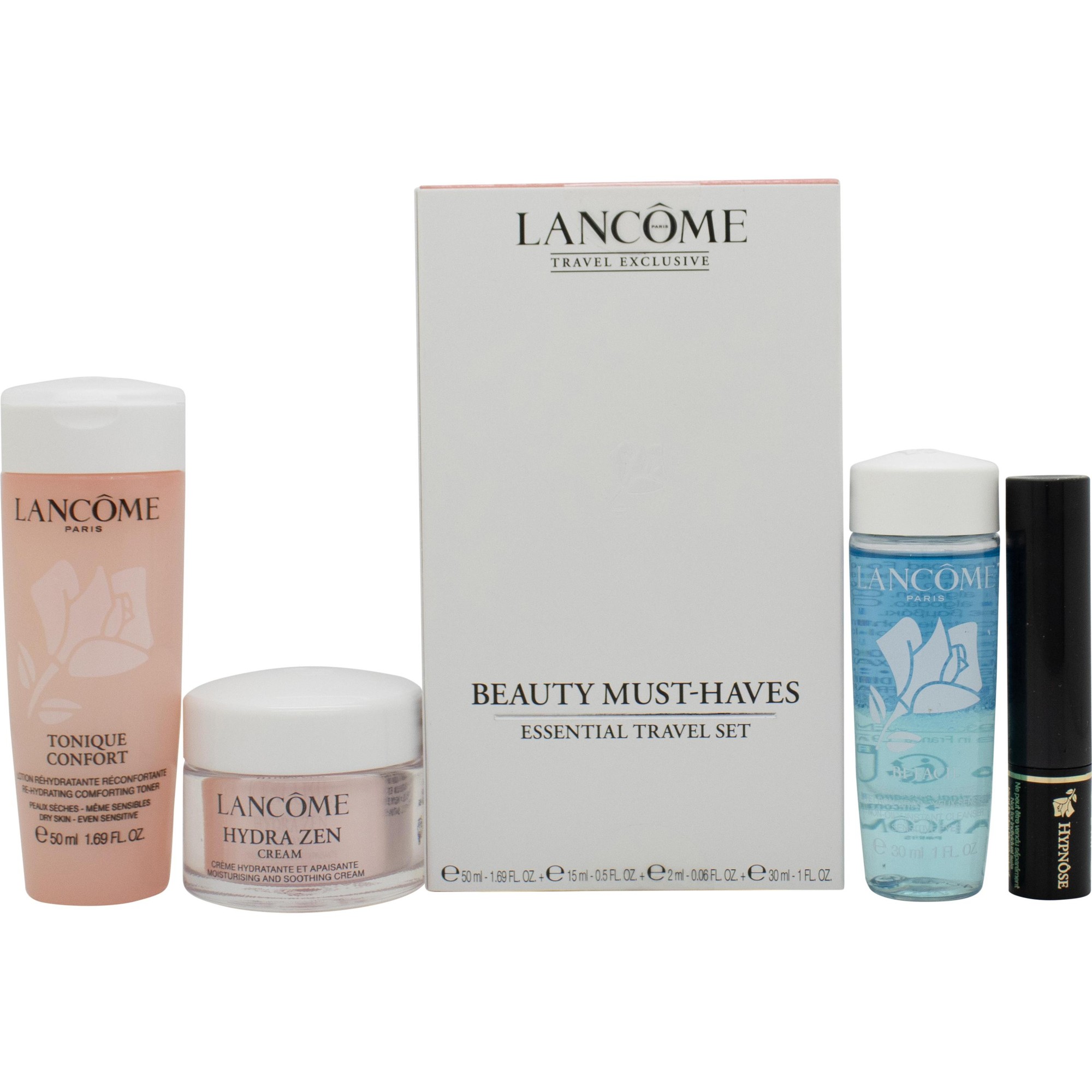 Lancôme Beauty Must-Haves Geschenkset 50ml Tonique Confort + 30ml Bi-Facil Eye Make-up Remover + 15ml Hydra Zen Cream SPF15 + 2ml Hypnose Mascara - Black