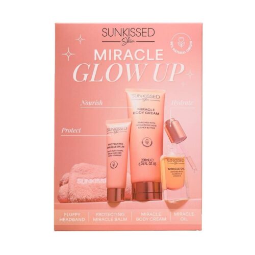 Sunkissed Miracle Glow Up Geschenkset 40ml Protective Miracle Balsem + 30ml Miracle Oil + 200ml Bodycrème + 1 Haarband