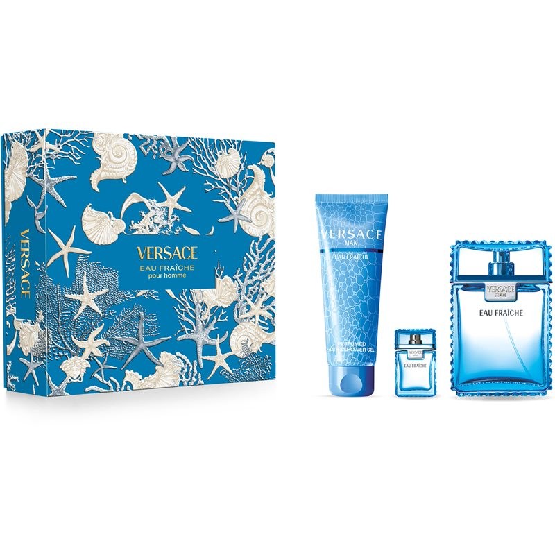 Versace Man Eau Fraiche Gift Set 100ml EDT + 5ml EDT + 150ml Shower Gel