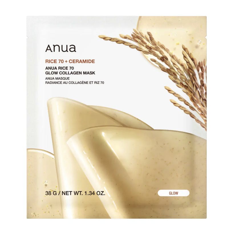 Anua Rice 70 + Ceramide Glow Collagen Mask 38g (1 Mask)