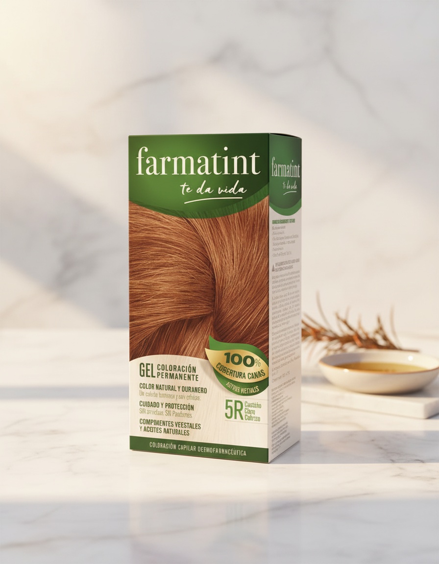 FARMATINT GEL permanent color #5r-light copper brown 5 units - Afbeelding 2