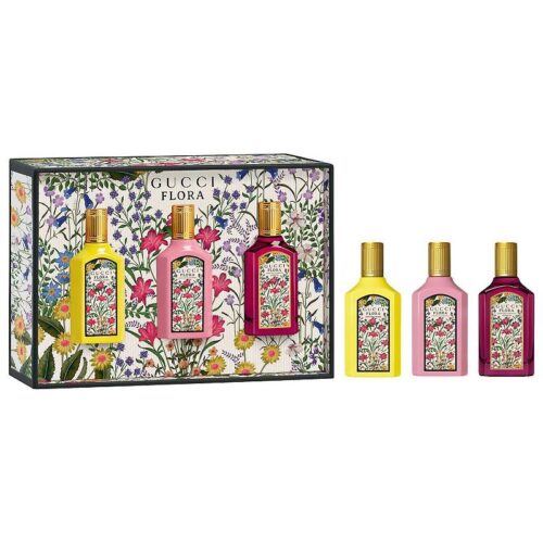 Gucci Flora Gorgeous Miniature Gift Set 5ml Orchid EDP + 5ml Gardenia EDP + 5ml Gardenia Intense EDP