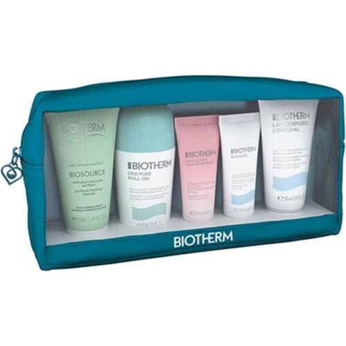 Biotherm Aquasource Routine Pouch Set Deodorant Roll-On 75ml + Cleanser 50ml + Handcrème 20ml + Body lotion 50ml + Gezichtscrème 20ml