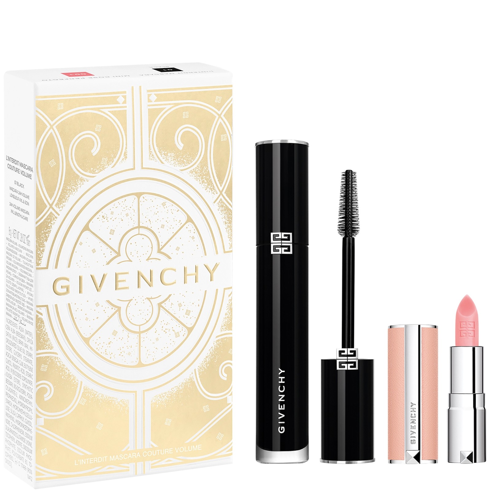Givenchy L'Interdit Mascara Geschenkset Mascara 8g - 01 Black + Mini Rose Perfecto Lip Balm 1.5g - 001