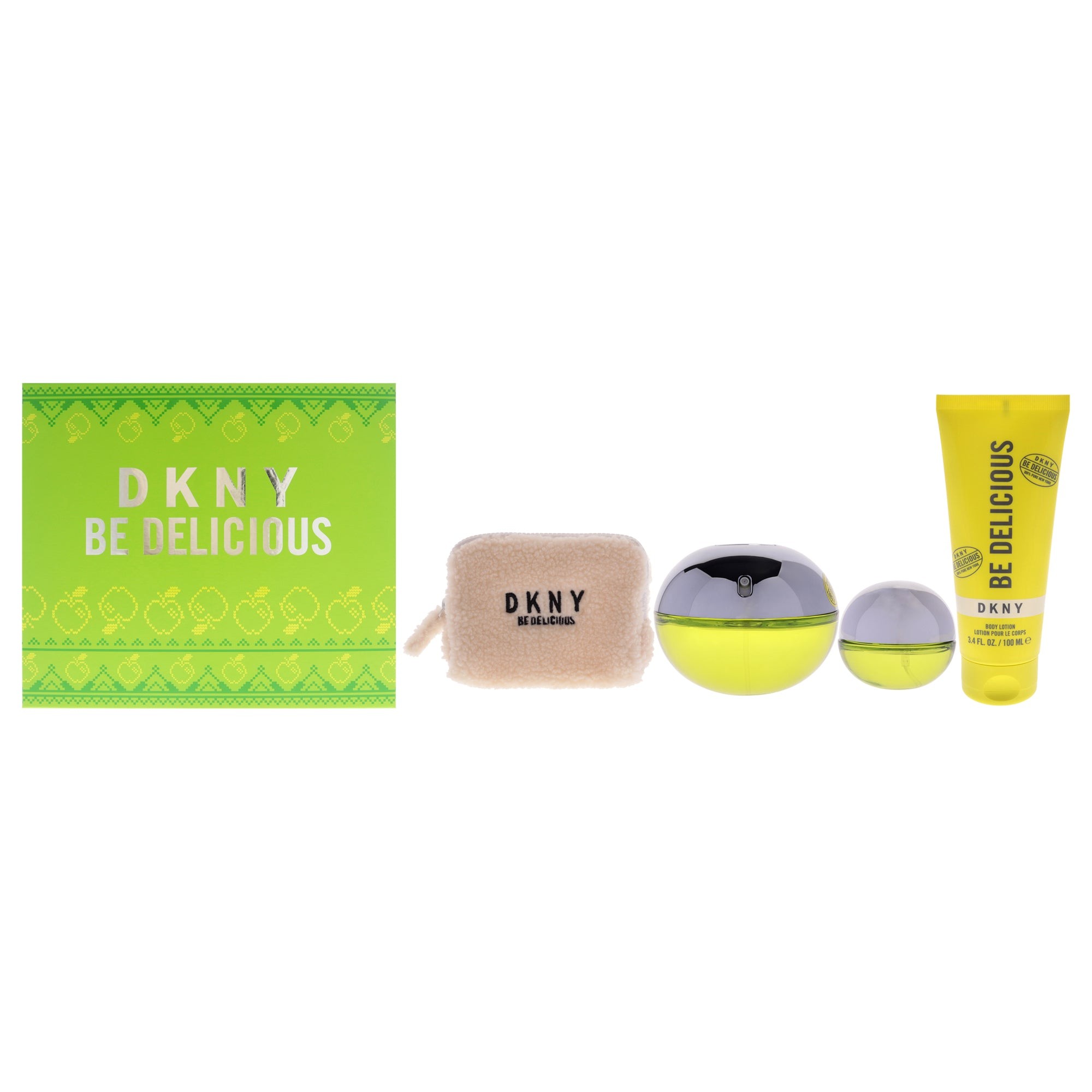 DKNY Be Delicious Gift Set 100ml EDP + 15ml EDP + 100ml Body Lotion + Pouch