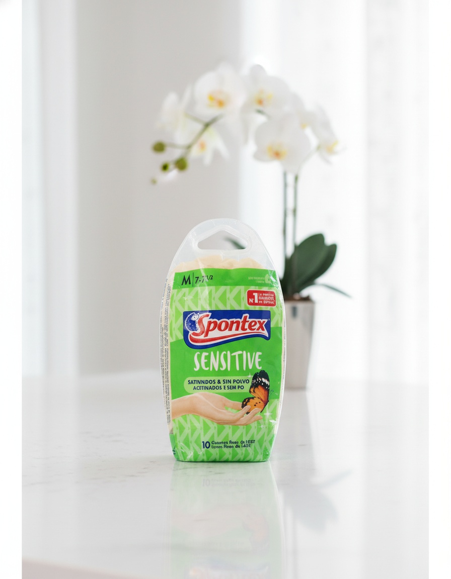 Spontex LATEX SENSITIVE guantes satinados sin polvo talla M 10 u - Afbeelding 2