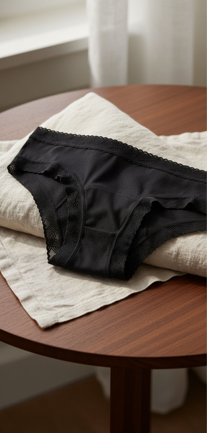 PlatanomelÓn KIWITAS DOBLE BLONDA braguitas menstruales negro #S 1 u - Afbeelding 2