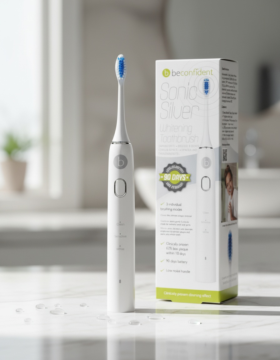 Beconfident SONIC SILVER electric whitening toothbrush #white/silver 1 u - Afbeelding 2