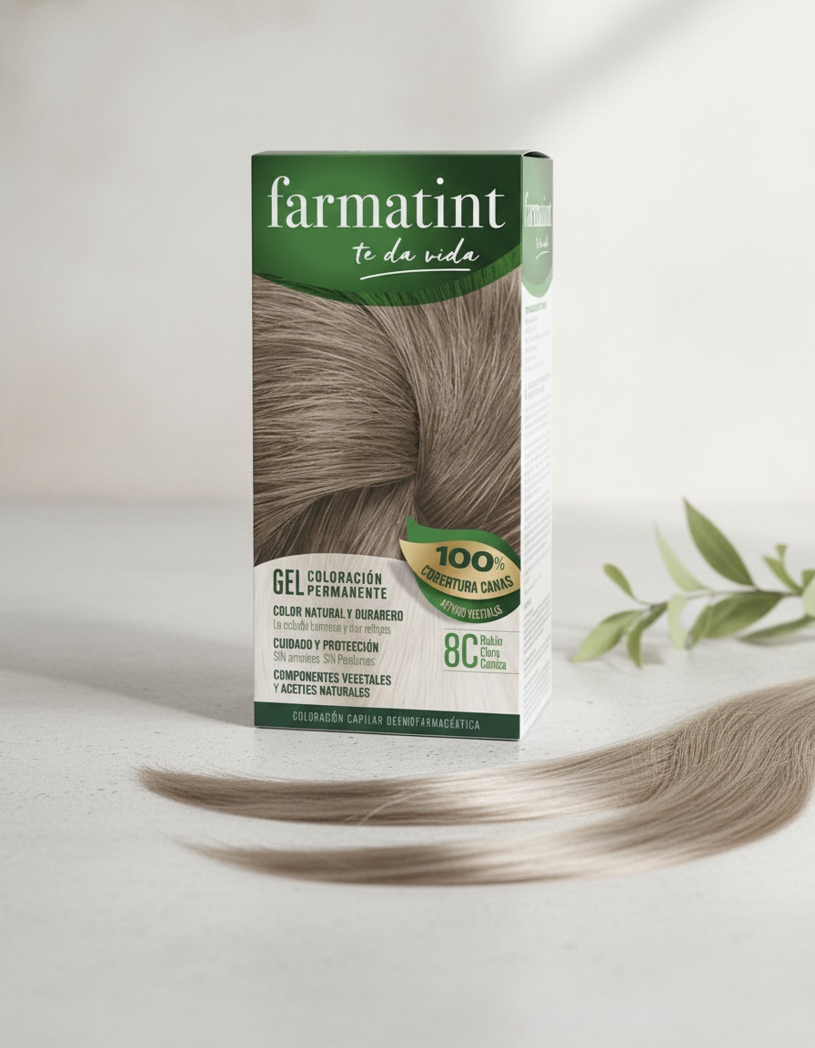 FARMATINT GEL permanent color #8c-light ash blonde 5 units - Afbeelding 2