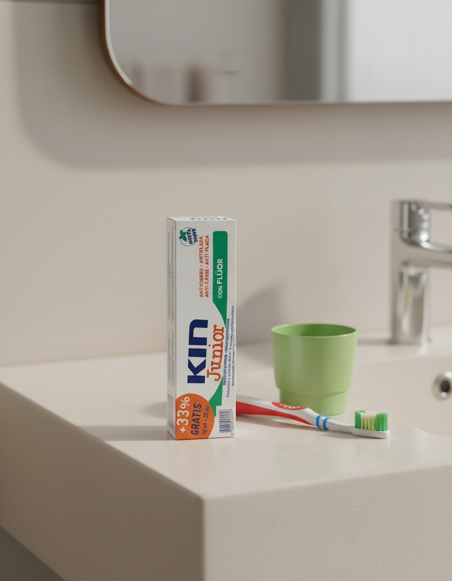 KIN JUNIOR pasta dentífrica anticaries #menta suave 75 + 25 ml - Afbeelding 2