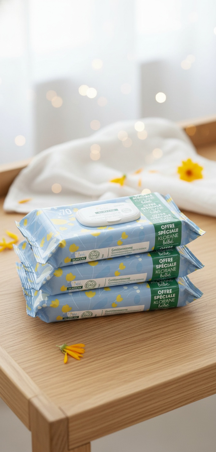 Klorane BÉBÉ TOALLITAS LIMPIADORAS SUAVES LOTE 3 x 70 u - Afbeelding 2