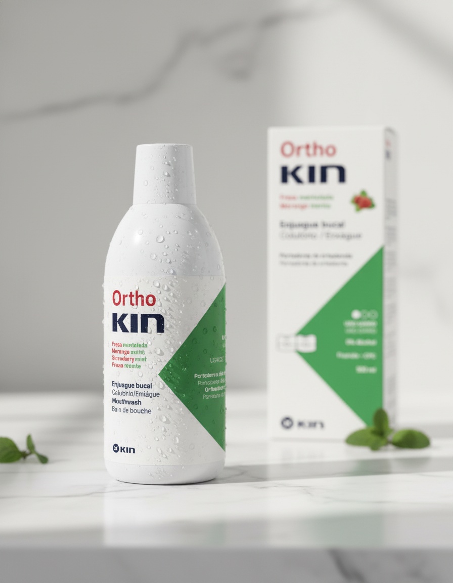 ORTHOKIN enjuague bucal #fresa mentolado 500 ml - Afbeelding 2