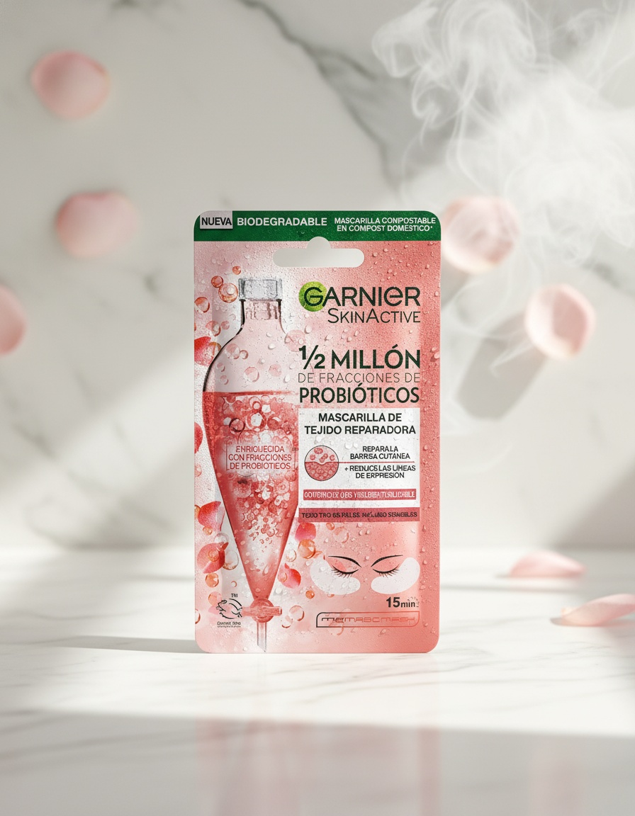 Garnier SKINACTIVE PROBIÓTICOS mascarilla tejido reparadora ojos y líneas de expresión 1 u - Afbeelding 2