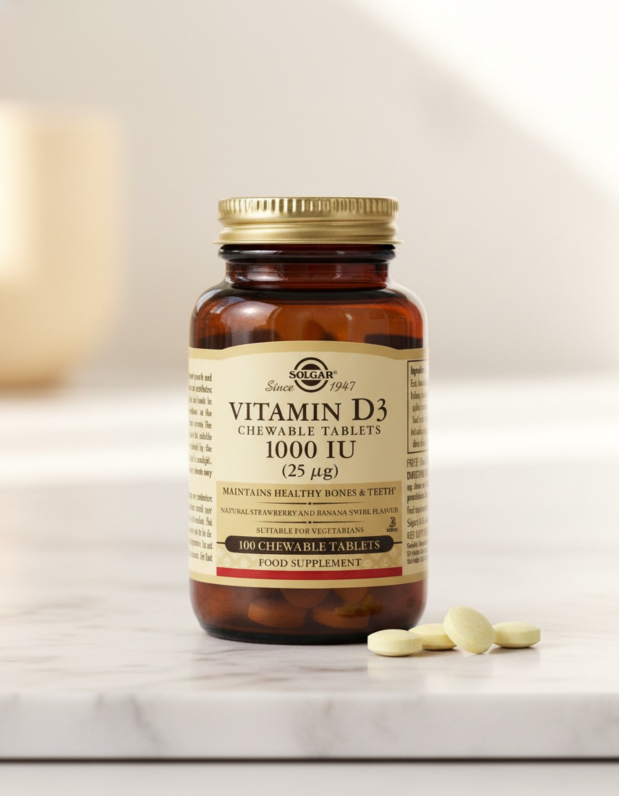 Solgar VITAMIN D3 1000 IU 25 µg chewable tablets 100 u - Afbeelding 2