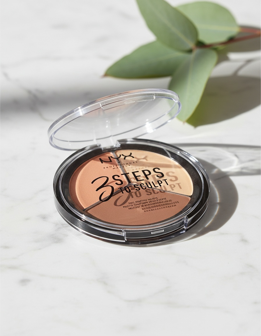 Nyx Professional Make Up 3 STEPS TO SCULPT face sculpting palette #light - Afbeelding 2