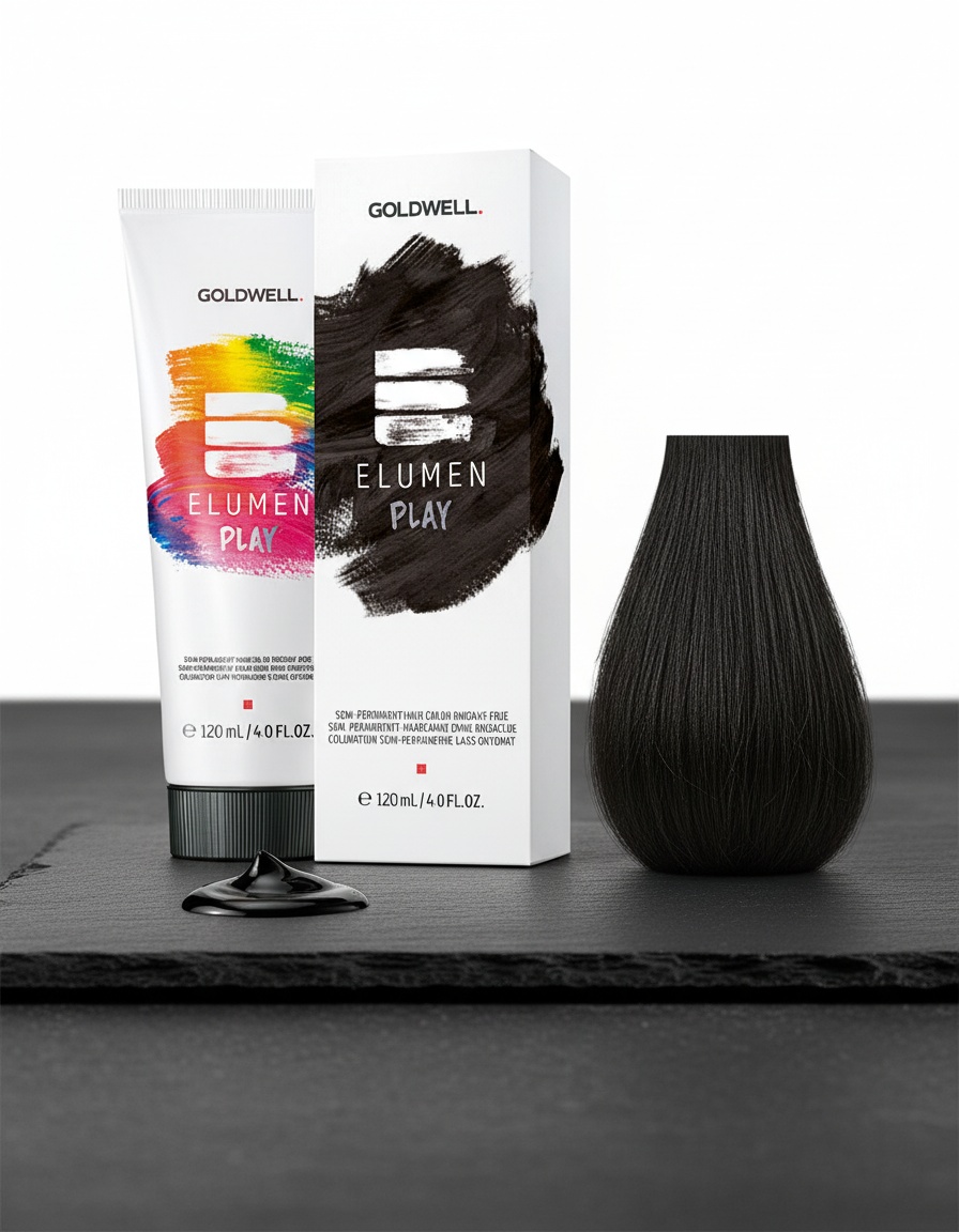 Goldwell ELUMEN PLAY semi permanent hair color oxidant-free #black 120 ml - Afbeelding 2