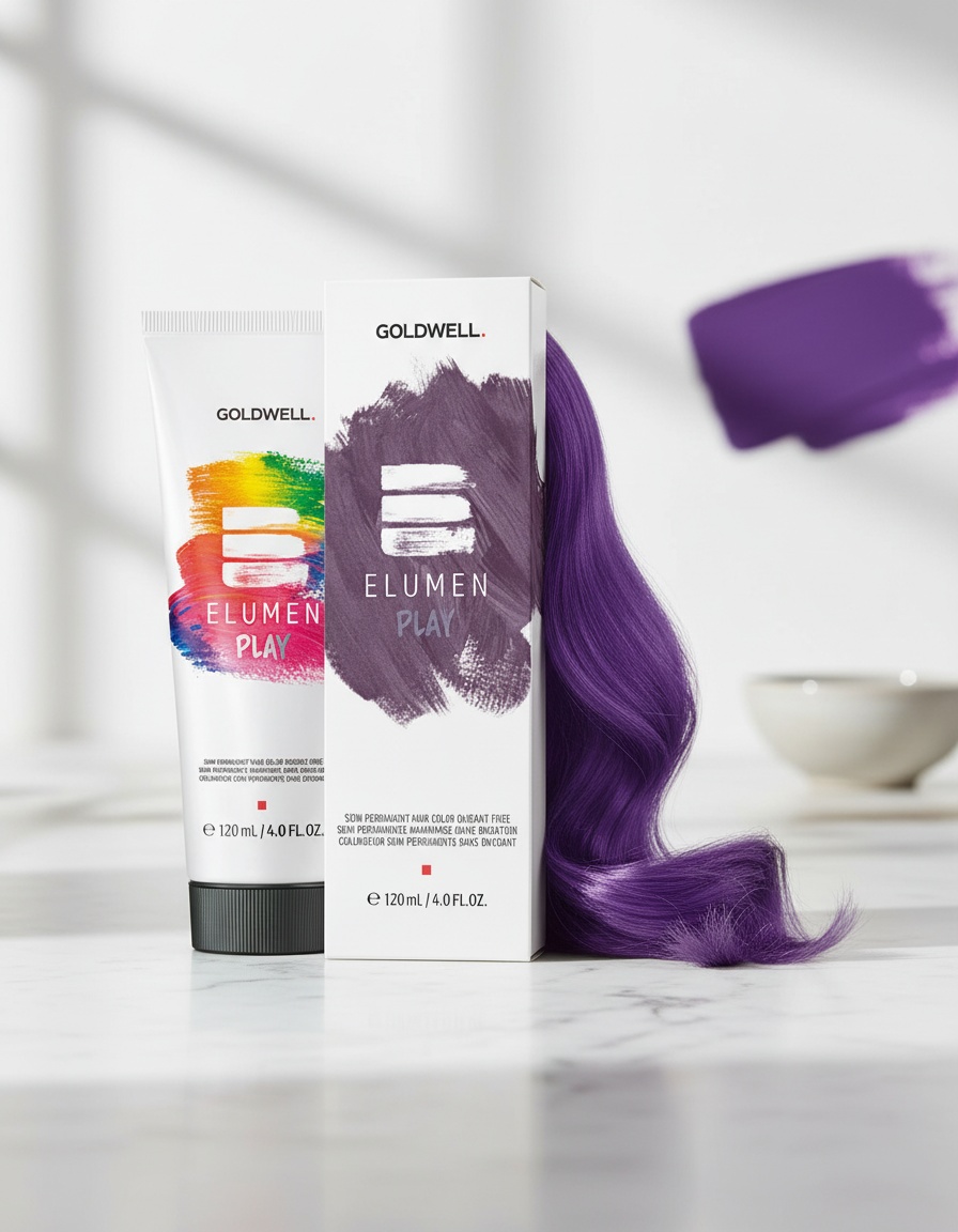 Goldwell ELUMEN PLAY semi permanent hair color oxidant-free #violet 120 ml - Afbeelding 2