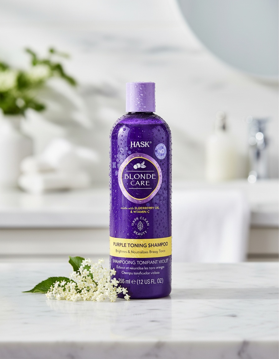 Hask BLONDE CARE purple toning shampoo 355 ml - Afbeelding 2