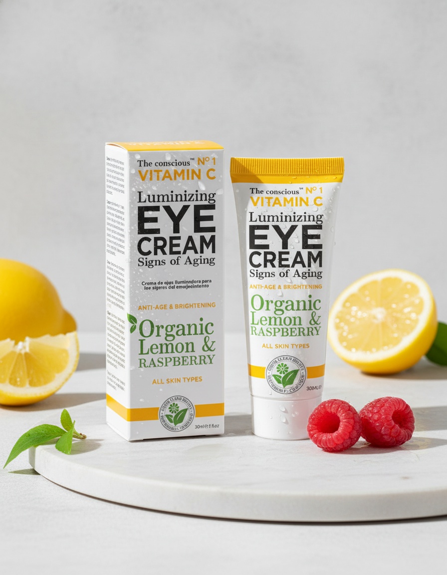 The Conscious™ VITAMIN C luminizing eye cream organic lemon & raspberry 30 ml - Afbeelding 2