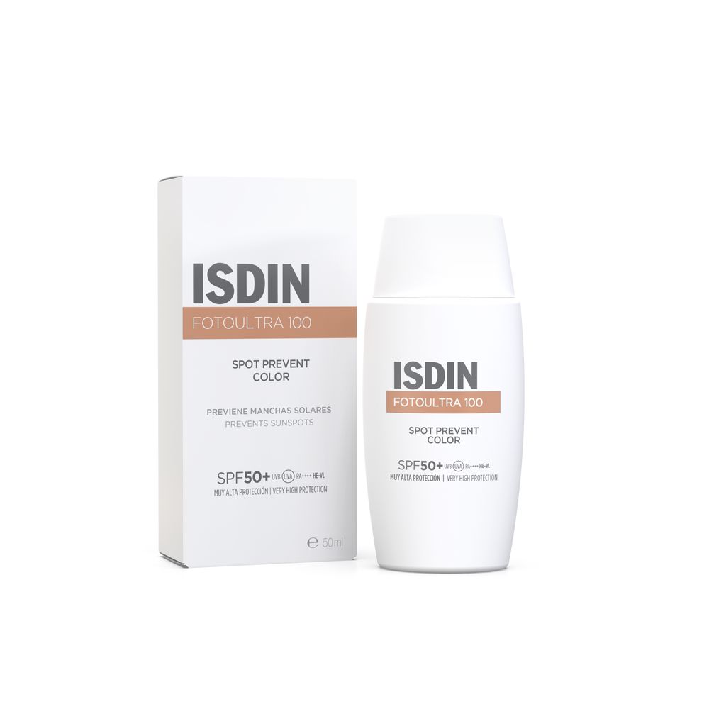 Isdin FOTO ULTRA 100 tinted facial sunscreen prevents sun spots SPF50+ 50 ml