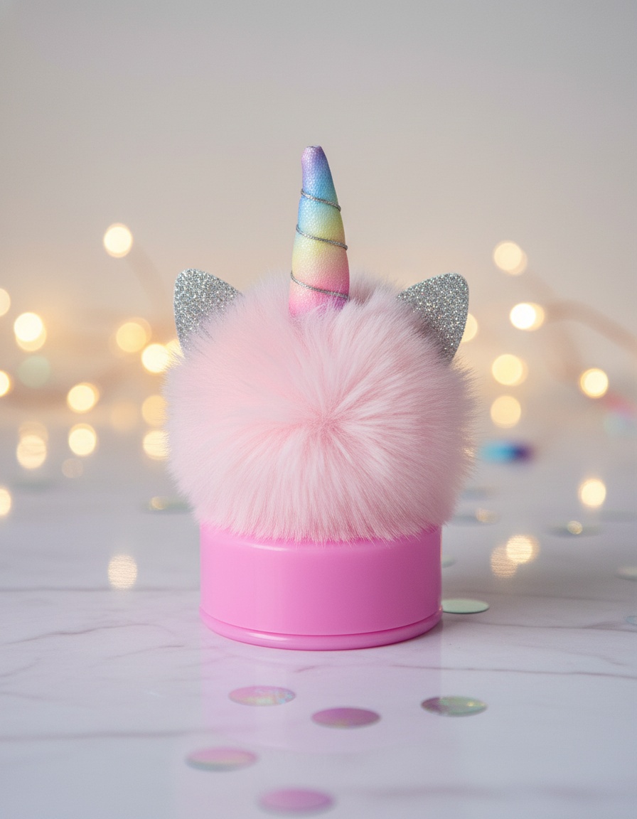 Inca Unicorn pencil sharpener with lid and pompom 1 u - Afbeelding 2